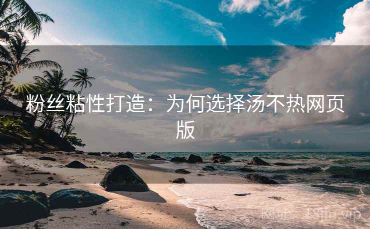 粉丝粘性打造：为何选择汤不热网页版